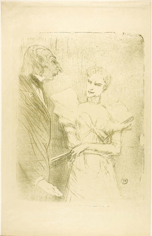 Brandès and Leloir, in Les Cabotins, 1894, Henri de Toulouse-Lautrec, French, 1864-1901, France, Color lithograph on cream wove paper, 407 × 300 mm (image), 552 × 352 mm (sheet)