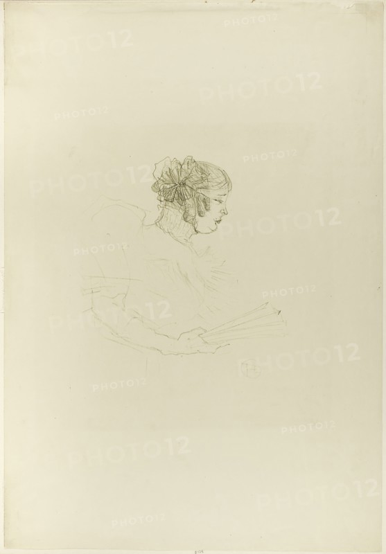 Luce Myrès, in Profile, 1895, Henri de Toulouse-Lautrec, French, 1864-1901, France, Color lithograph on cream wove paper, 224 × 214 mm (image), 551 × 381 mm (sheet)