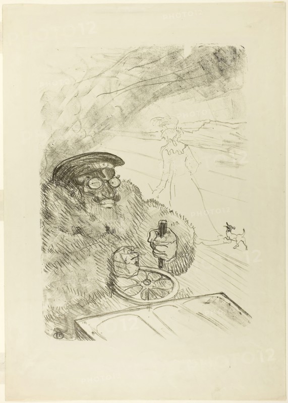 The Motorist, 1896, Henri de Toulouse-Lautrec, French, 1864-1901, France, Lithograph on cream wove paper, 375 × 268 mm (image), 504 × 358 mm (sheet)