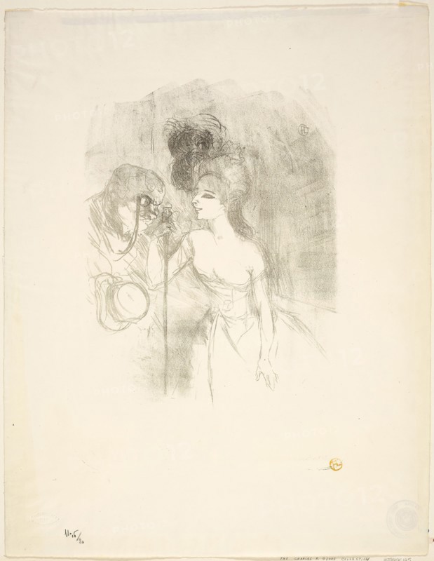 Anna Held and Baldy, 1896, Henri de Toulouse-Lautrec, French, 1864-1901, France, Lithograph on ivory wove paper, 310 × 240 mm (image), 514 × 399 mm (sheet)