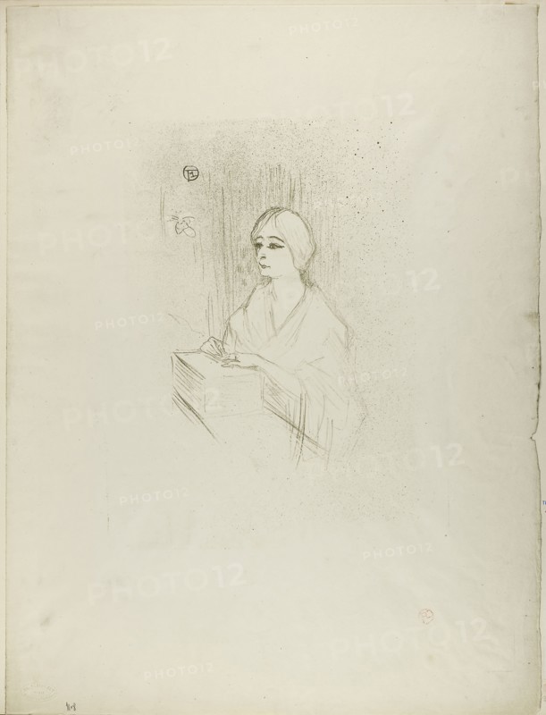 Yahne in Her Box, in L’Age Difficile, 1895, Henri de Toulouse-Lautrec, French, 1864-1901, France, Color lithograph on ivory wove paper, 355 × 267 mm (image), 553 × 418 mm (sheet)