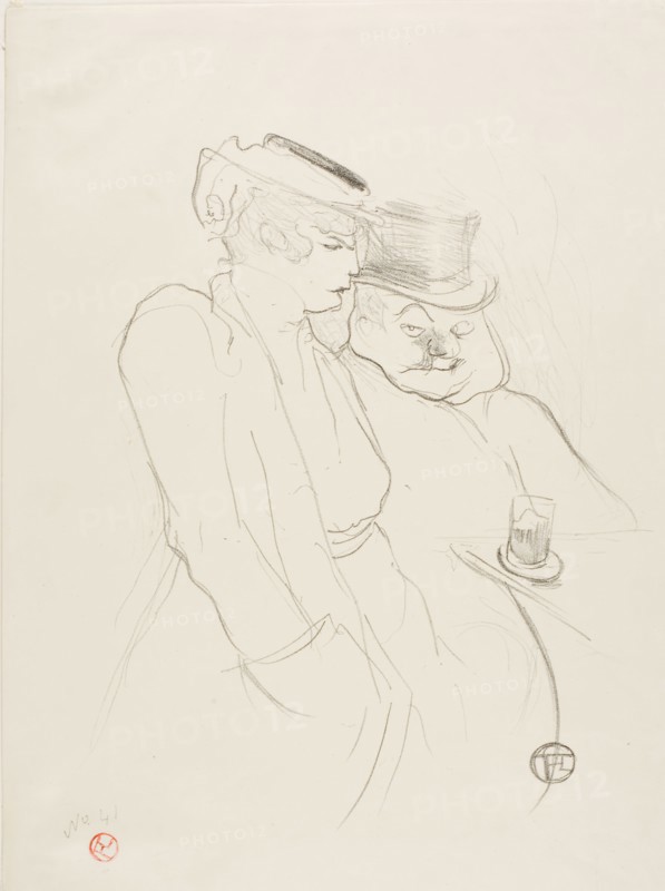 In Their Forties, 1893, Henri de Toulouse-Lautrec, French, 1864-1901, France, Lithograph on cream wove paper, 286 × 236 mm (image), 384 × 281 mm (sheet)