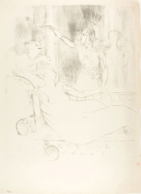 Madame Simon-Girard, Brasseur and Guy in La belle Hélène, 1900, Henri de Toulouse-Lautrec, French, 1864-1901, France, Lithograph on cream wove paper, 533 × 470 mm (image), 654 × 522 mm (sheet)