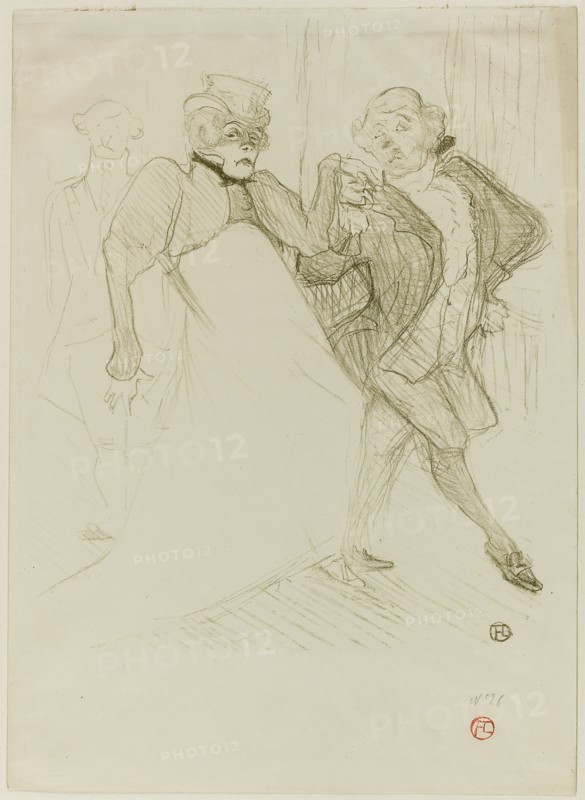 Réjane and Galipaux, in Madame Sans-Gêne, 1893, Henri de Toulouse-Lautrec, French, 1864-1901, France, Color lithograph on cream wove paper, 315 × 266 mm (image), 388 × 282 mm (sheet)