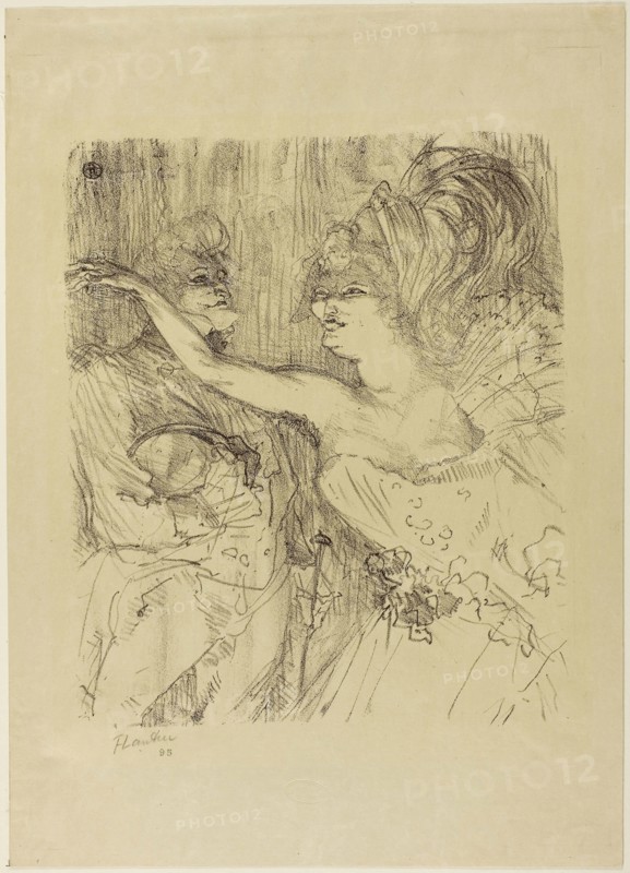 Guy and Mealy, in Paris qui Marche, 1898, Henri de Toulouse-Lautrec, French, 1864-1901, France, Color lithograph on cream wove paper, 277 × 232 mm (image), 400 × 287 mm (sheet)