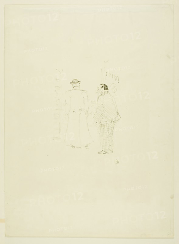The Head Salesman at Jourdan and Brown, 1897, Henri de Toulouse-Lautrec, French, 1864-1901, France, Color lithograph on ivory wove paper, 143 × 114 mm (image), 383 × 280 mm (sheet)