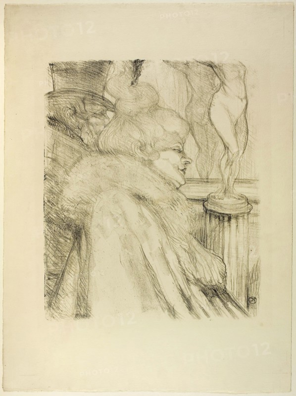 Leaving the Theater, 1896, Henri de Toulouse-Lautrec, French, 1864-1901, France, Lithograph in black on cream wove paper, 315 × 263 mm (image), 472 × 351 mm (sheet)