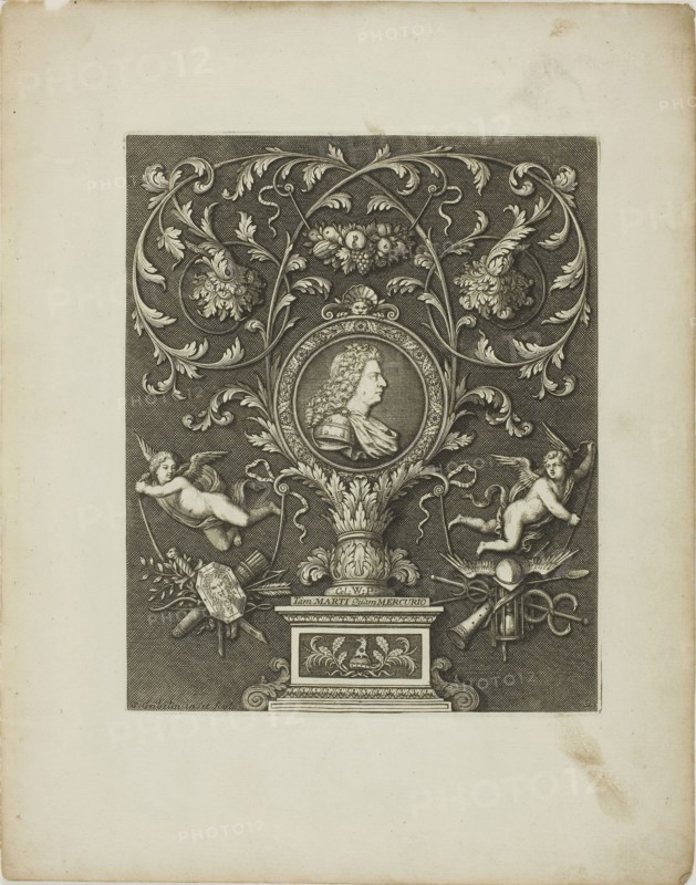 Plate Two, from A New Book of Ornaments, 1704, Simon Gribelin II, French, 1661-1733, France, Engraving on paper, 195 × 160 mm (image/plate), 295 × 232 mm (sheet)