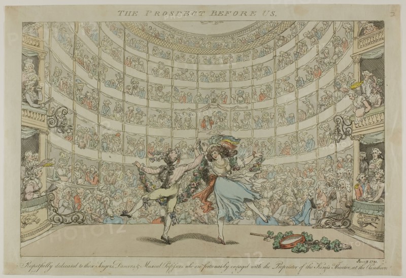 The Prospect Before Us, 1791, Thomas Rowlandson (English, 1756-1827), published by S.W Fores (English, 1761-1838), England, Hand-colored etching on paper, 303 × 463 mm (image), 345 × 507 mm (sheet)