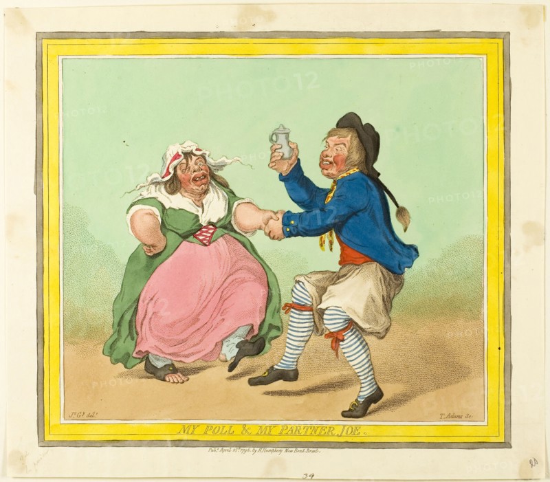 My Poll and my Partner Joe, published April 18, 1796, James Gillray (English, 1756-1815), published by Hannah Humphrey (English, c. 1745-1818), England, Etching in dark brown, with handcoloring and stipling, on cream wove paper, 245 × 281 mm (image), 281 × 320 mm (plate/sheet)