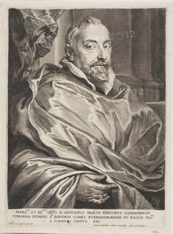 Antoon Triest, 1630/45, Pieter de Jode II (Flemish, 1606–c. 1674), after Anthony van Dyck (Flemish, 1599-1641), Netherlands, Etching and engraving in black on ivory laid paper, 237 x 173 mm (image/plate), 249 x 185 mm (sheet)