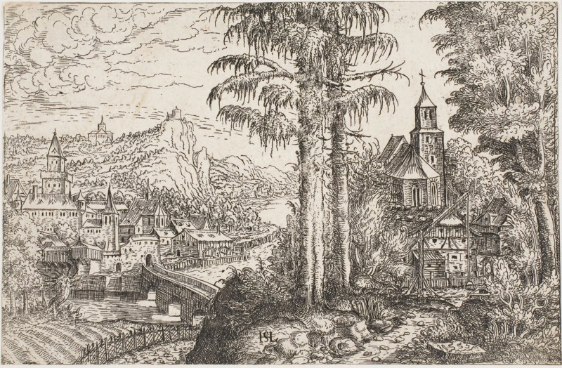 Landscape with a Church, 1553, Hanns Lautensack, German, 1524-1560/66, Germany, Etching printed on paper, 111 x 171 mm (sheet)
