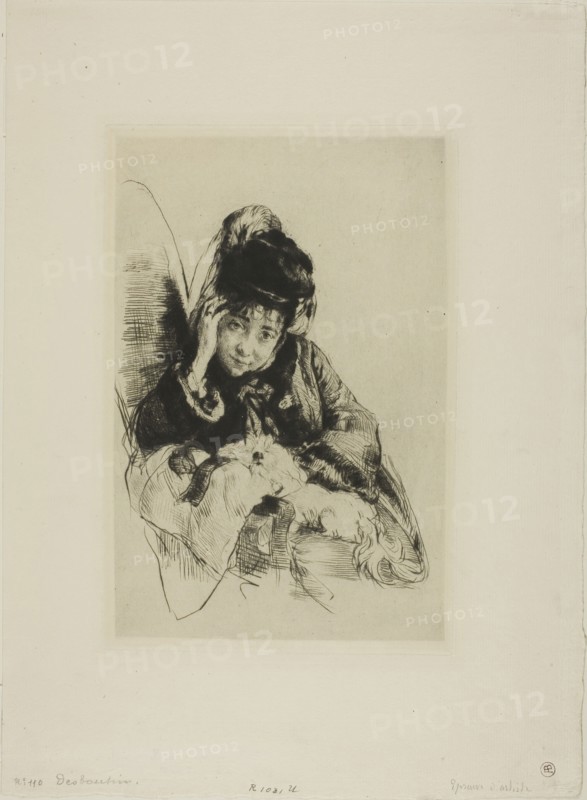 Mme. Desboutin, 1879, Marcellin Gilbert Desboutin, French, 1823-1902, France, Drypoint and plate tone on ivory laid paper, 240 × 160 mm (plate), 360 × 266 mm (sheet)