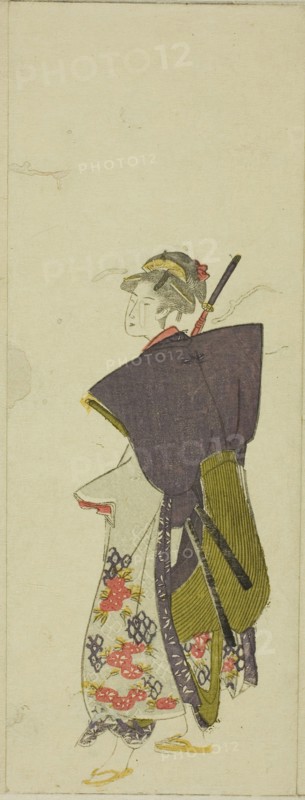 Parody of a daimyo procession, c. 1805/07, Utagawa Toyohiro, Japanese, 1773-1828, Japan, Color woodblock print, 1 of 12 sheets (see 1928.391-402), 24.5 x 9.6 cm
