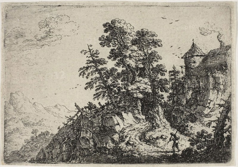 Mountainous Country, c. 1640, Herman Saftleven II, Dutch, 1609-1685, Holland, Etching on paper, 83 x 120 mm (plate), 87 x 123 mm (sheet), Untitled, 1839/60, 19th century, Unknown Place, Daguerreotype, 8.2 x 7 x 0.7 cm