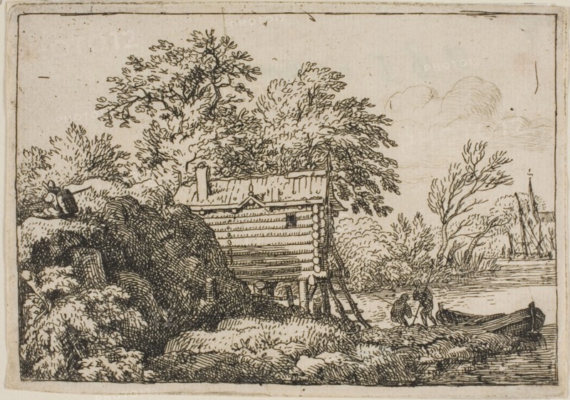 The Fisherman’s Boat, n.d., Allart van Everdingen, Dutch, 1621-1675, Holland, Etching on ivory paper, 75 x 107 mm (plate and sheet)