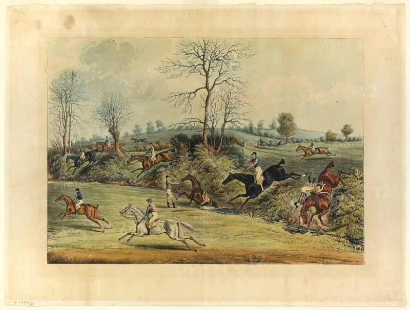 Saint Albans Grand Steeple Chase, n.d., after James Pollard, English, 1797-1867, England, Etching and aquatint, with hand-coloring, on paper