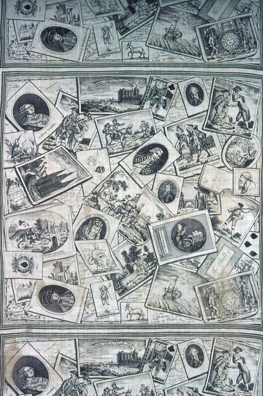 The Medley (Handkerchief), 1792/95, William Gilpin (English, 1724-1804), England, Cotton, plain weave, copperplate printed, 231.5 × 66.5 cm (91 1/4 × 26 1/8 in.)