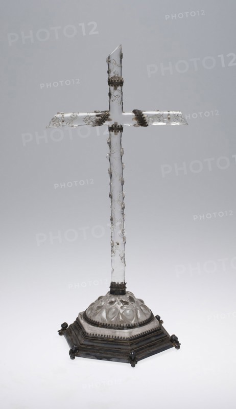 Cross, 19th century, Possibly France, France, Glass or crystal with metal mounts, 43.8 × 20 × 18.7 cm (17 1/4 × 7 7/8 × 7 3/8 in.)