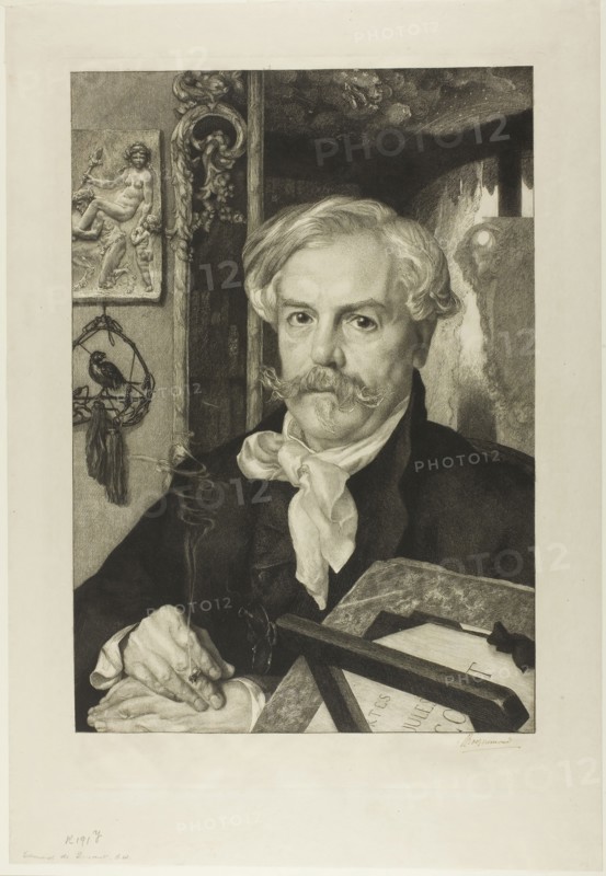 Portrait of Edmond de Goncourt, 1882, Felix Bracquemond, French, 1833–1914, France, Etching on cream wove paper, 460 × 320 mm (image), 597 × 412 mm (sheet)