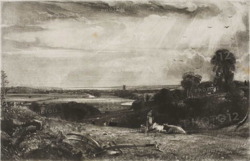 Summer Morning, 1831, David Lucas (English, 1802-1881), after John Constable (English, 1776-1837), England, Mezzotint on paper, 140 × 217 mm (image), 175 × 252 mm (plate), 292 × 432 mm (sheet)