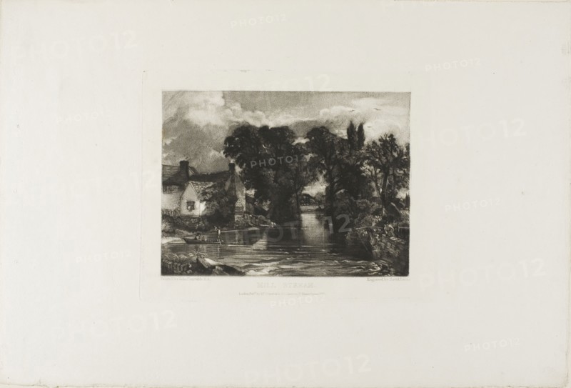 Mill Stream, 1831, David Lucas (English, 1802-1881), after John Constable (English, 1776-1837), England, Mezzotint on paper, 141 × 190 mm (image), 176 × 220 mm (plate), 296 × 440 mm (sheet)