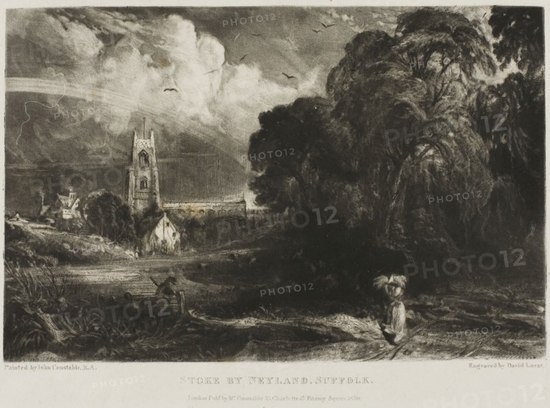 Stoke by Neyland, Suffolk, 1831, David Lucas (English, 1802-1881), after John Constable (English, 1776-1837), England, Mezzotint on paper, 144 × 220 mm (image), 179 × 252 mm (plate), 295 × 437 mm (sheet)