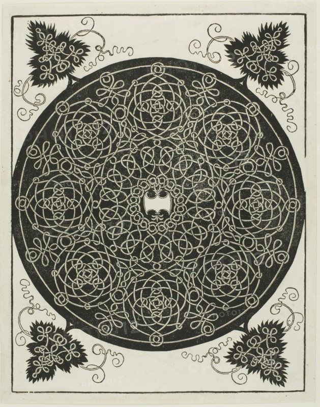 The Fifth Knot, c. 1507, Albrecht Dürer, German, 1471-1528, Germany, Woodcut in black on ivory laid paper, 272 × 212 mm (image), 287 × 228 mm (sheet)