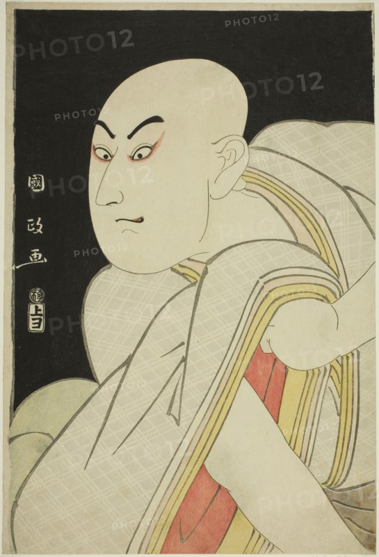 The actor Sawamura Sojuro lll as the lay priest Kiyomori, c. 1795, Utagawa Kunimasa, Japanese, 1773-1810, Japan, Color woodblock print, oban, 38.9 × 26.0 cm
