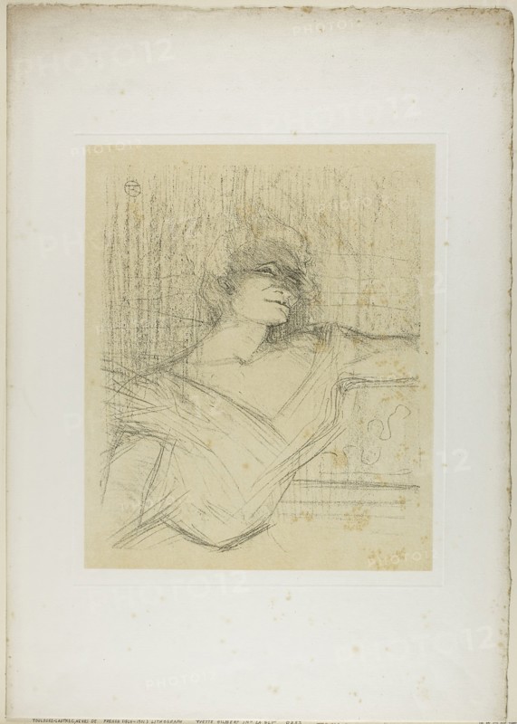Yvette Guilbert—Dans la Glu, from Yvette Guilbert, 1898, Henri de Toulouse-Lautrec, French, 1864-1901, France, Lithograph with beige tint stone, on ivory laid paper, 324 × 266 mm (image), 544 × 385 mm (sheet, folded)