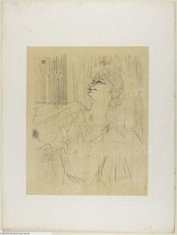 Yvette Guilbert—A Menilmontant de Bruant, from Yvette Guilbert, 1898, Henri de Toulouse-Lautrec, French, 1864-1901, France, Lithograph with beige tint stone, on ivory laid paper, 324 × 265 mm (image), 501 × 378 mm (sheet)