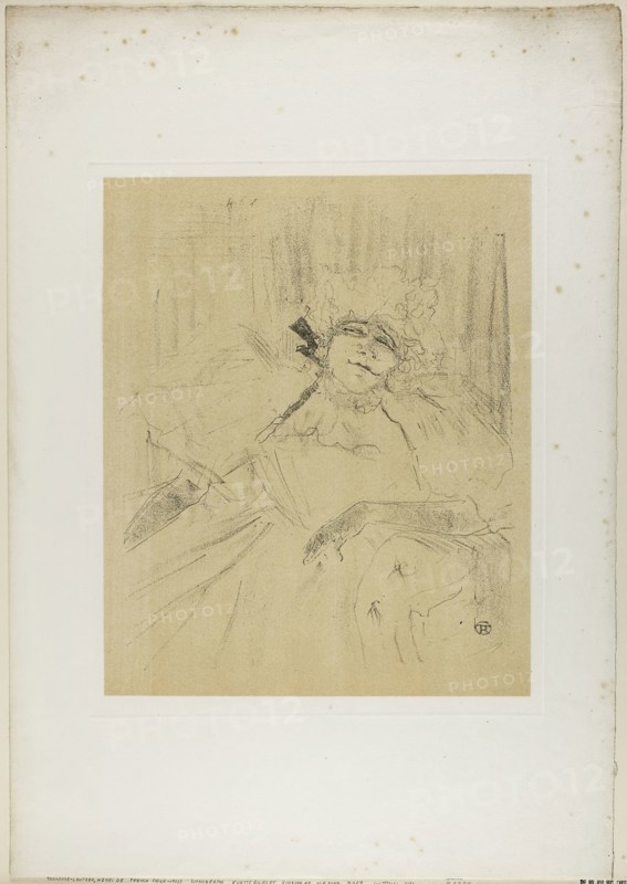 Yvette Guilbert—Chanson Ancienne, from Yvette Guilbert, 1898, Henri de Toulouse-Lautrec, French, 1864-1901, France, Lithograph with beige tint stone, on ivory laid paper, 324 × 266 mm (image), 544 × 382 mm (sheet)