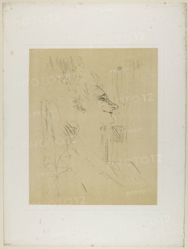Yvette Guilbert—Soûlarde, from Yvette Guilbert, 1898, Henri de Toulouse-Lautrec, French, 1864-1901, France, Lithograph with beige tint stone, on ivory laid paper, 324 × 266 mm (image), 504 × 379 mm (sheet)