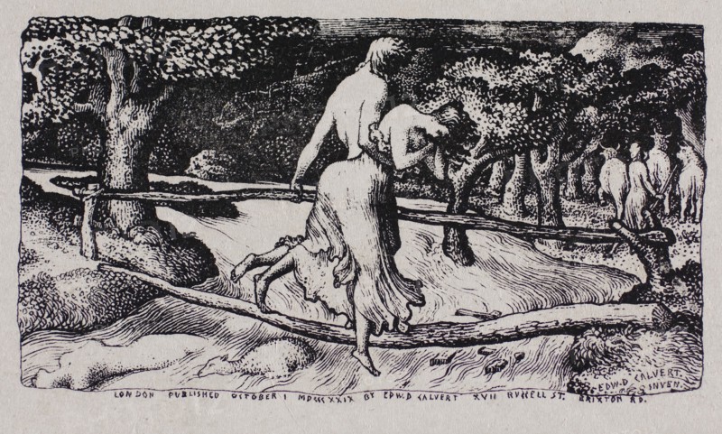 The Flood, n.d., Edward Calvert, English, 1799-1883, England, Woodcut on paper, 42 × 77 mm (image), 70 × 101 mm (sheet, trimmed within plate mark)