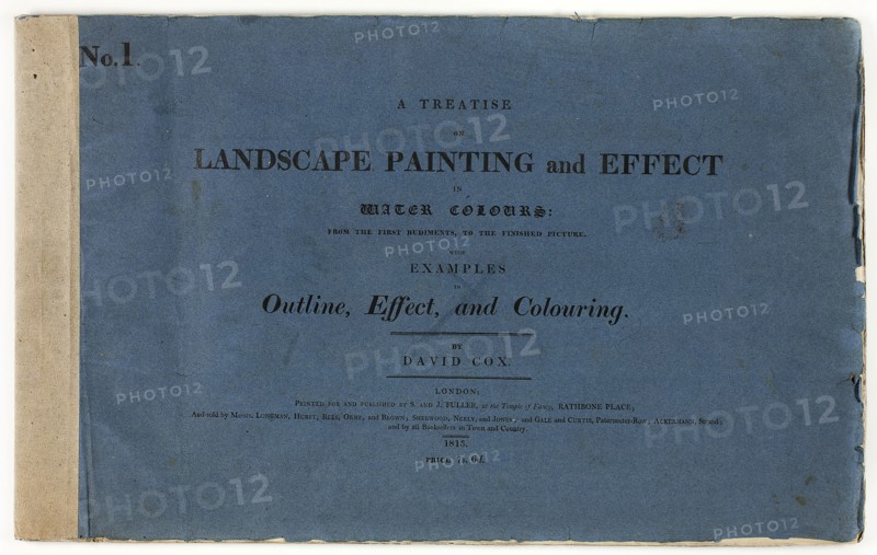 A Treatise on Landscape Painting and Effect in Water Colours: From the First Rudiments, to the Finished Picture No. 1, 1813, David Cox, the elder (English, 1783-1859), published by S. and J. Fuller (English, 19th century), England, Book with six etchings and letterpress in black on cream wove paper, in box, 303 × 490 × 5 mm (book), 335 × 509 × 45 mm (bo×)