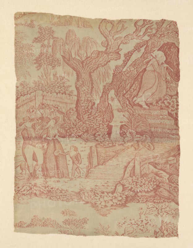 Changing Seasons (Furnishing Fabric), 1789/90, England, Cotton, plain weave, copperplate printed, 77.8 × 58.1 cm (30 5/8 × 22 7/8 in.)