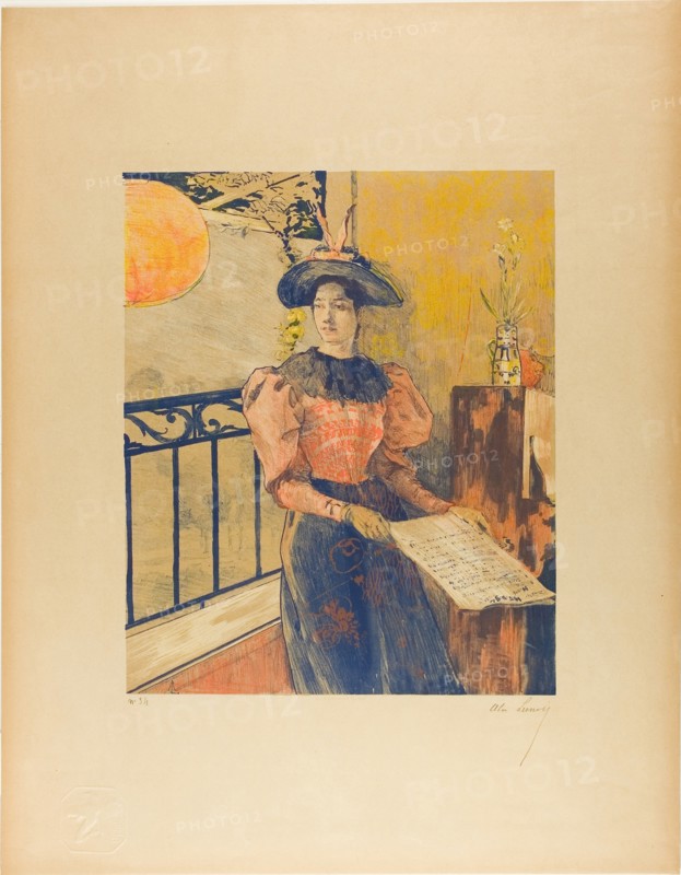 The Light, from the third album of L’Estampe originale, 1893, Alexandre Lunois (French, 1863-1916), printed by A. Lafontaine & fils (French, 19th century), published by L’Estampe originale (French, 1893-1895), France, Lithograph in blue, red, yellow and tan on tan wove paper, 331 × 273 mm (image), 552 × 432 mm (sheet, folded)