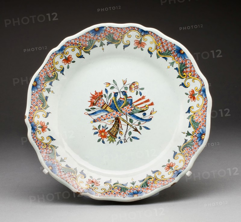 Plate, c. 1760, France, Rouen, Rouen, Tin-glazed earthenware (faience), 3.7 × 24.9 cm (1 7/16 × 9 13/16 in.)