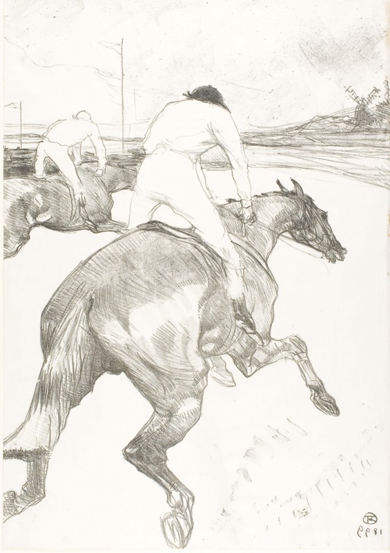 The Jockey, 1899, Henri de Toulouse-Lautrec, French, 1864-1901, France, Lithograph on grayish-ivory laid China paper, 516 × 361 mm