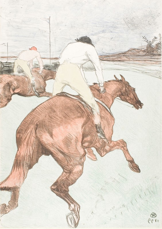 The Jockey, 1899, Henri de Toulouse-Lautrec, French, 1864-1901, France, Color lithograph on ivory laid paper, 518 × 363 mm