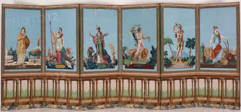 Screen: Africa (Panel Four), c. 1820, France, Block-printed, color on paper, 172.4 × 72.4 cm (67 7/8 × 28 1/2 in.)