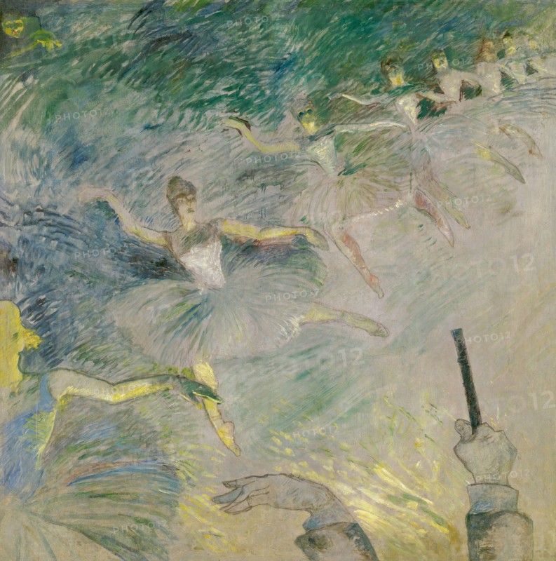 Ballet Dancers, 1885/86, Henri de Toulouse-Lautrec, French, 1864-1901, France, Oil on plaster, transferred to canvas, 60 3/8 × 60 in. (153.5 × 152.5 cm)
