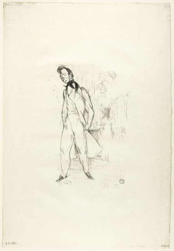 Adolphe ou Le Jeune Homme Triste, 1894, published before 1910, Henri de Toulouse-Lautrec, French, 1864-1901, France, Lithograph on cream wove paper, 257 × 188 mm (image), 500 × 343 mm (sheet)
