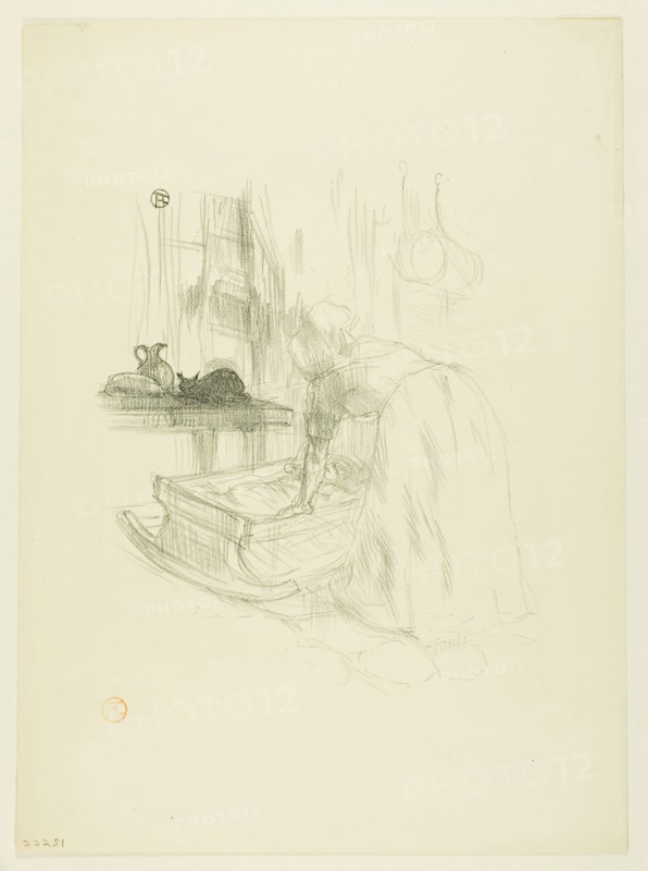 Lullaby, from Mélodies de Désiré Dihau, 1895, Henri de Toulouse-Lautrec, French, 1864-1901, France, Lithograph on cream wove paper, 245 × 204 mm (image), 382 × 281 mm (sheet)