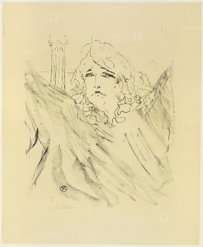 Sarah Bernhardt, from Treize Lithographies, 1898, published before 1906, Henri de Toulouse-Lautrec, French, 1864-1901, France, Lithograph on cream wove paper, 295 × 245 (image), 392 × 320 mm (sheet)