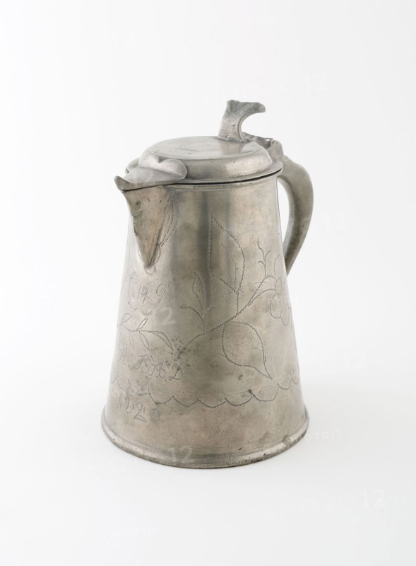 Covered Flagon with Spout, 1820, Sweden, Sweden, Pewter, 20.3 x 13.3 x 17.2 cm (8 x 5 1/4 x 6 3/4 in.)