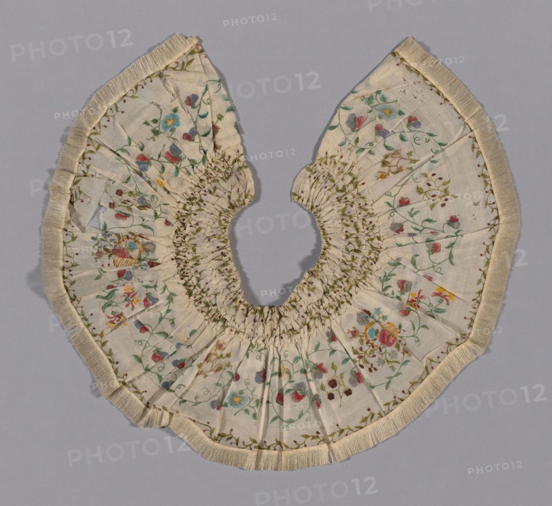 Flounce, 1850/60, France, Silk, plain weave, painted, 272.7 × 40.5 cm (107 3/8 × 15 7/8 in.)