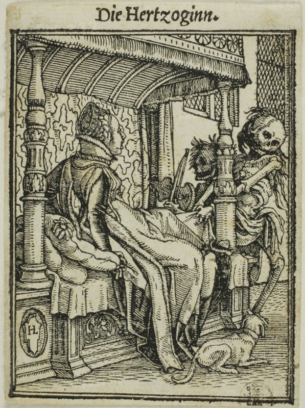 The Duchess, before 1526, Hans Holbein, the younger, German, 1497-1543, Germany, Woodcut on paper, 66 x 49 mm
