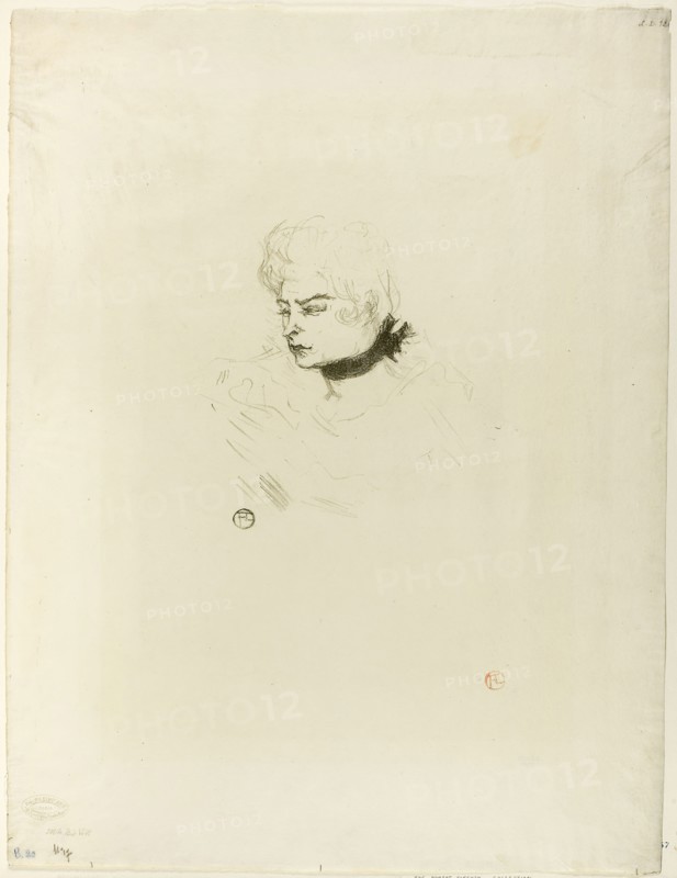 Mademoiselle Pois Vert, 1895, Henri de Toulouse-Lautrec, French, 1864-1901, France, Color lithograph on cream wove paper, 187 × 191 mm (image), 518 × 395 mm (sheet)