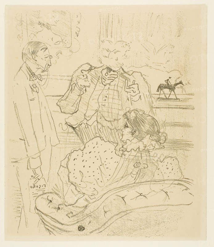The Pledge, 1897, Henri de Toulouse-Lautrec, French, 1864-1901, France, Lithograph on cream wove paper, 301 × 244 mm (image), 311 × 267 mm (sheet)